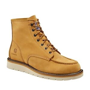 New In Box Carhartt Men's 10.5 Wheat Leather Boots Wedge Moc Toe